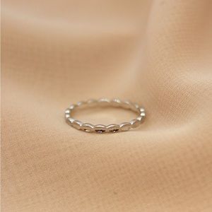 Opal and Ivory silver gold vermeil delicate stacking ring